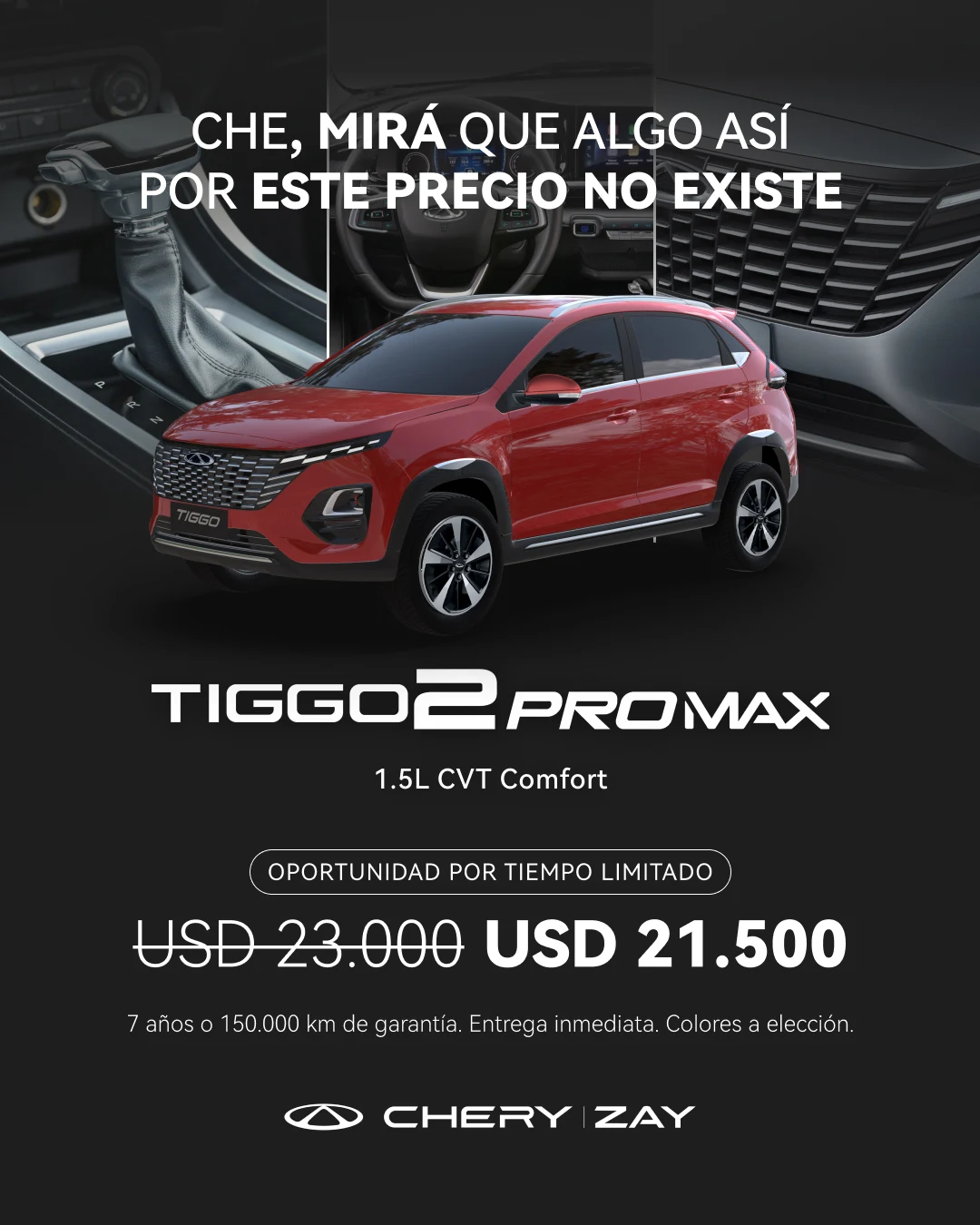 chery tiggo 2 pro max cvt precio al contado febrero