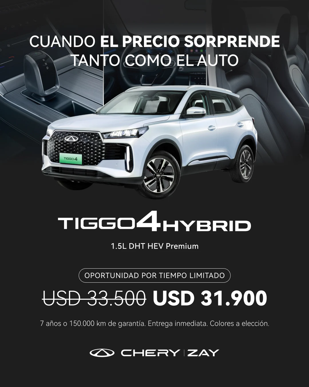 anuncio abril precio contado Tiggo 4