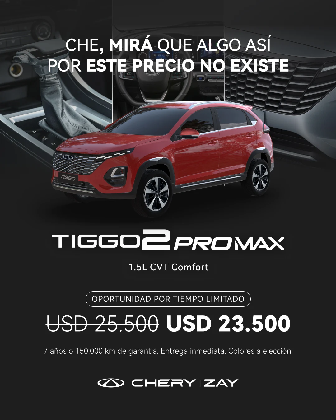 chery Tiggo 2 CVT precio al contado abril 2026