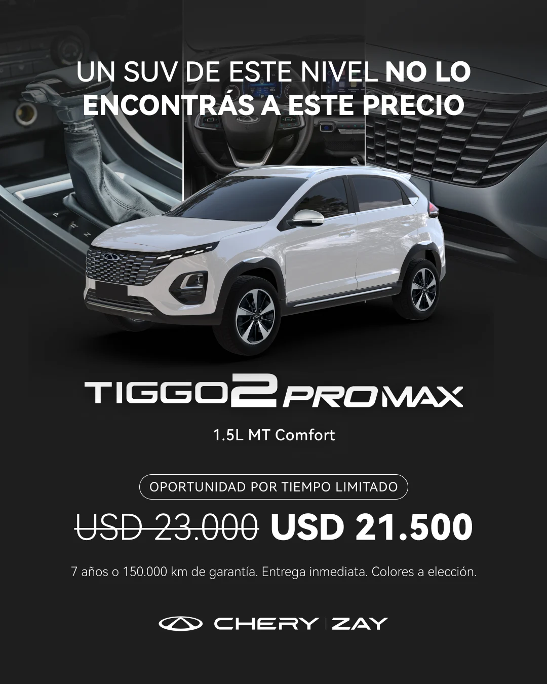 chery Tiggo 2 MT precio al contado abril 2026