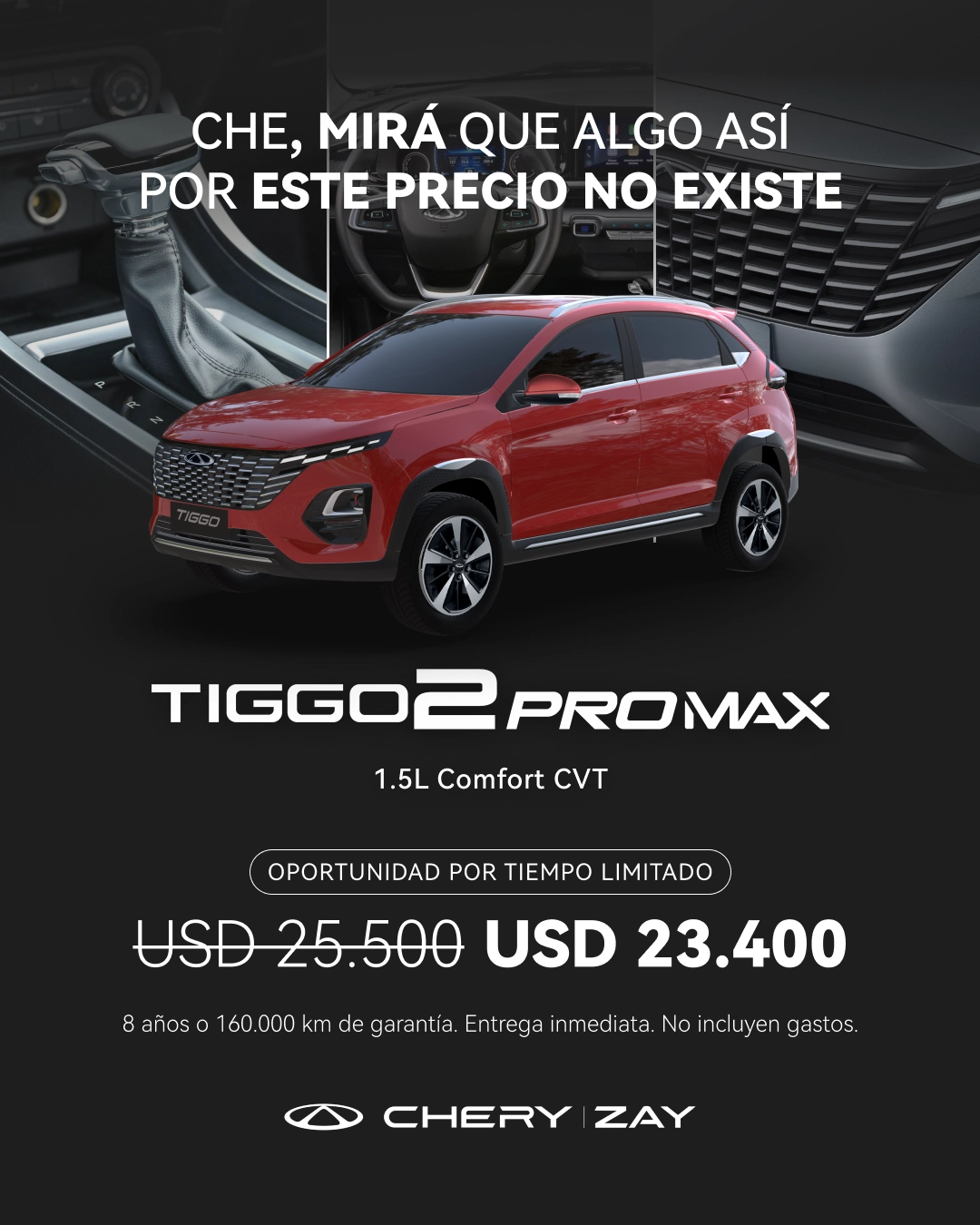 Precio al contado Post Tiggo 2 CVT