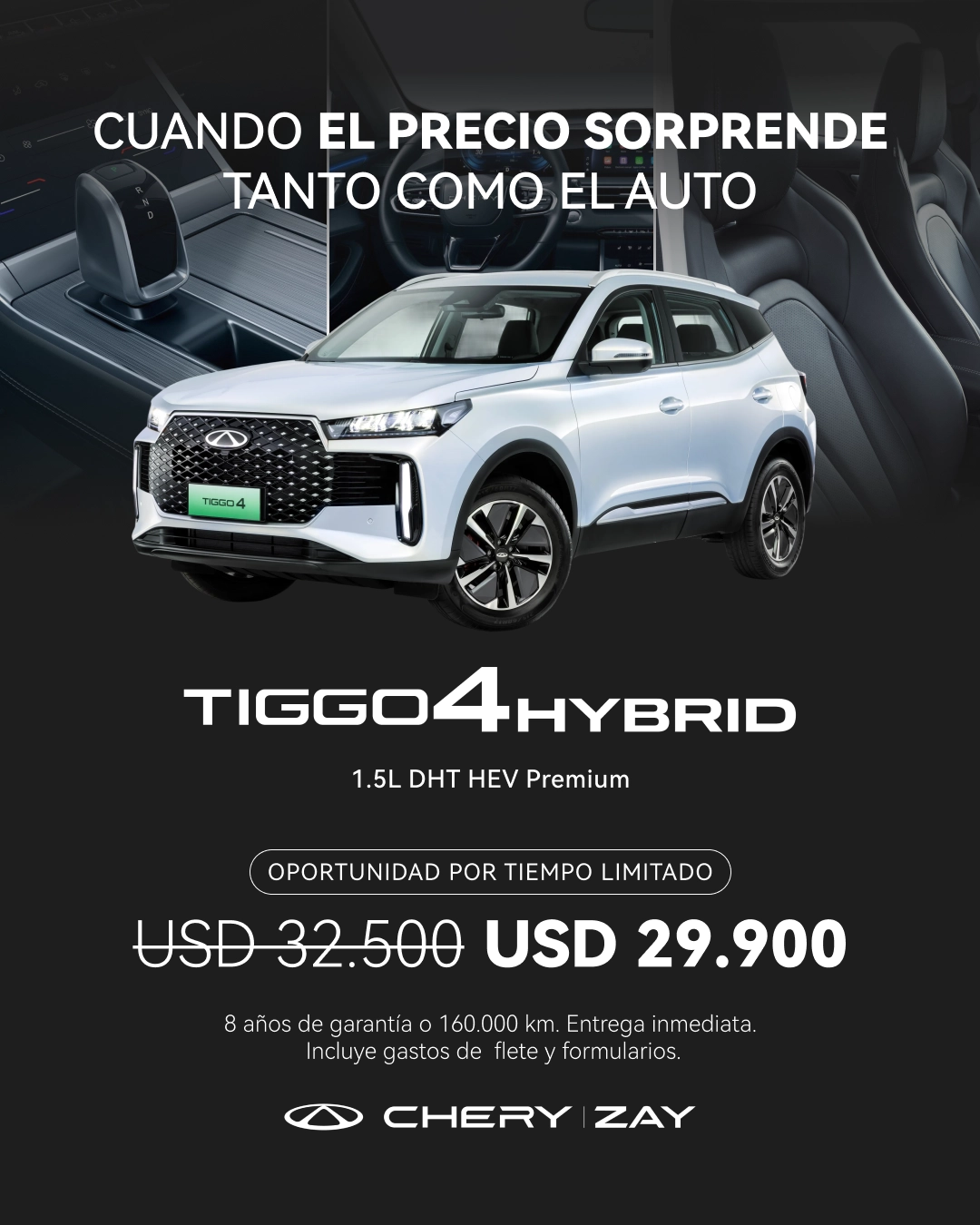 Precio al contado Post Tiggo 4 DHT HEV